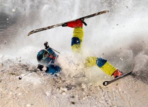 skiing crash