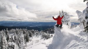 snowboarder powder lip